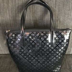 Kate Spade Shiny Black Spade Purse Tote Bag